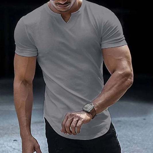 Men’s Fitted Solid Colour Athletic V-Neck T-Shirt