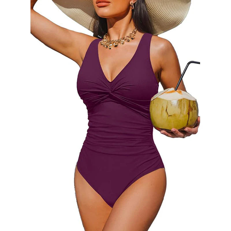 Women's Ruched Twist-Front Swimsuit