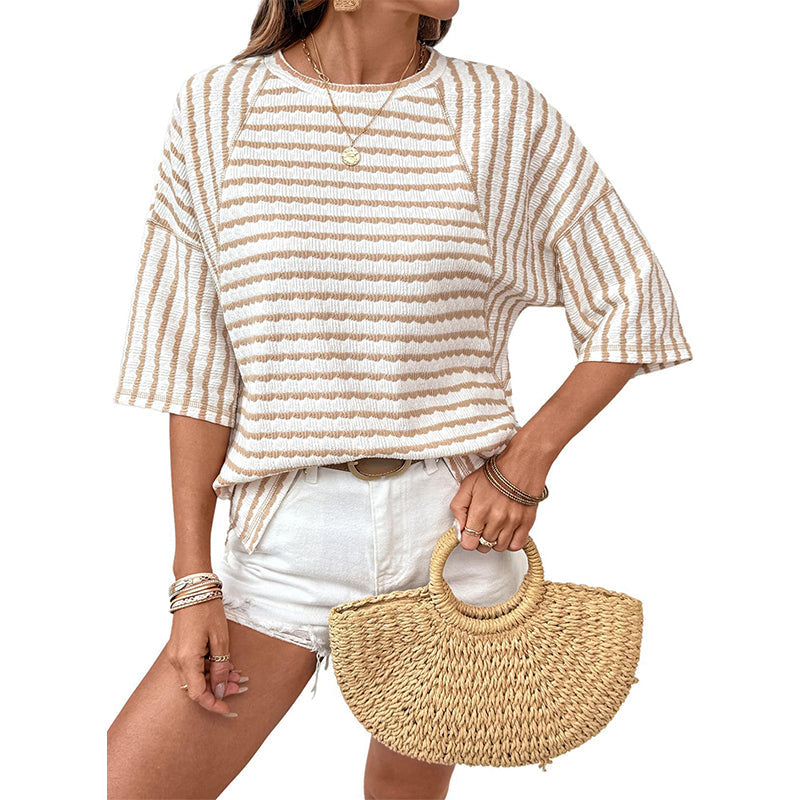 Women’s Relaxed Fit Striped Short Sleeve T-Shirt