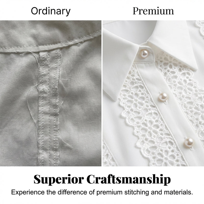 Women’s Elegant Lace Long Sleeve Button Blouse