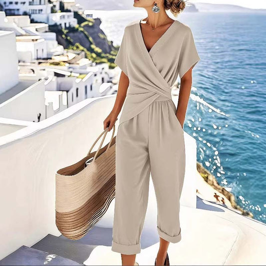 Women's Wrap-Style Two-Piece Trouser Set