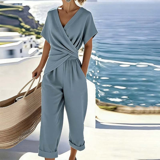 Women's Wrap-Style Two-Piece Trouser Set