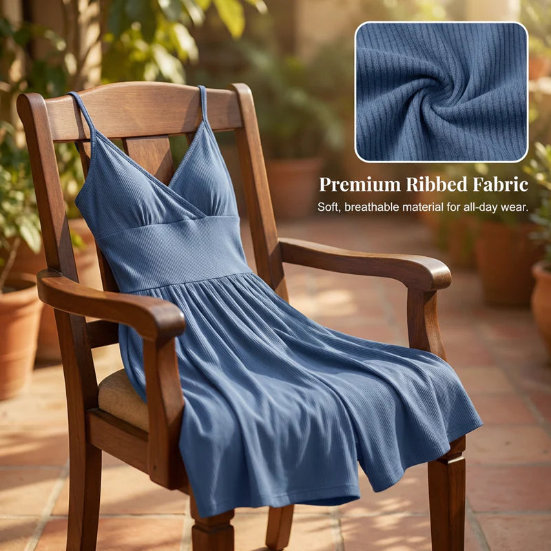 Women's Ribbed V-Neck Romper
