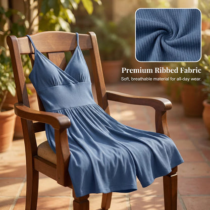 Women's Ribbed V-Neck Romper
