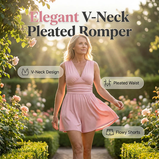 Women’s V-Neck Ruched Waist Romper