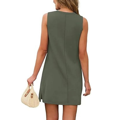 Women's Sleeveless Side-Slit Dress