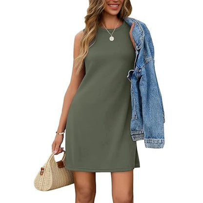 Women's Sleeveless Side-Slit Dress