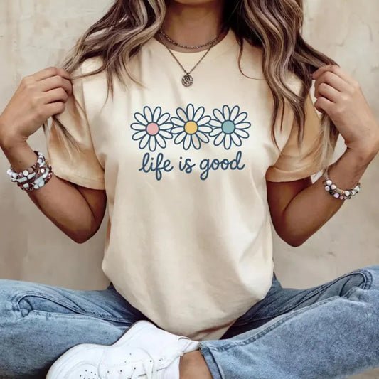 Women's Life Is Good Daisy T-Shirt