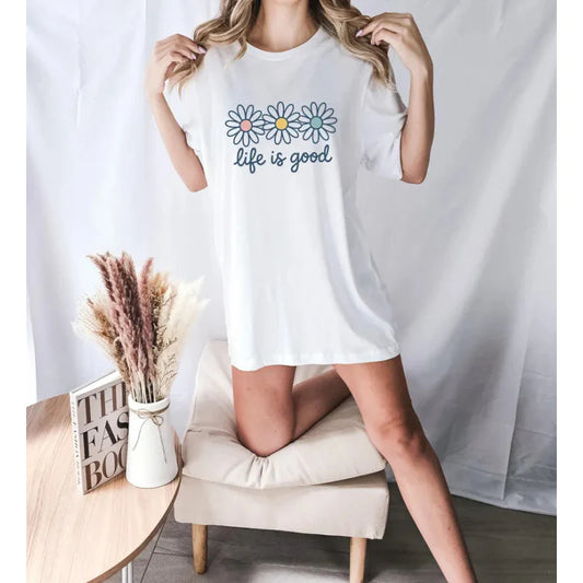 Women's Life Is Good Daisy T-Shirt