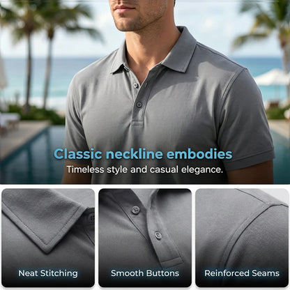 Men’s Linen-Blend Polo Shirt and Shorts Set