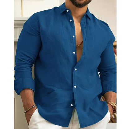 Men’s Cotton-Linen Button-Down Shirt