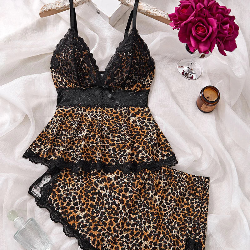 Women’s Lace Trim Cami and Shorts Pyjama Set