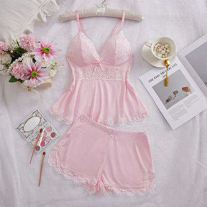 Women’s Lace Trim Cami and Shorts Pyjama Set