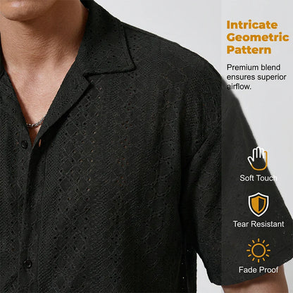 Men's Textured Short-Sleeve Shirt