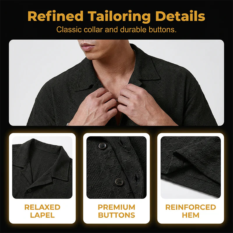 Men's Textured Short-Sleeve Shirt