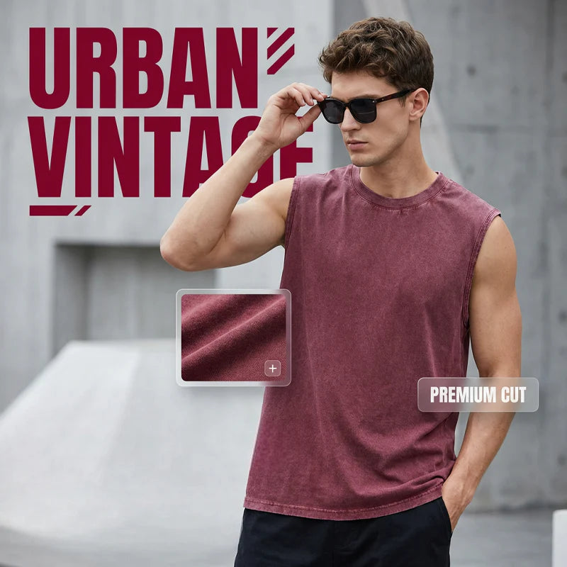 Men’s Vintage-Wash Sleeveless Tank Top