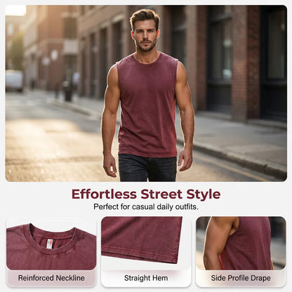 Men’s Vintage-Wash Sleeveless Tank Top