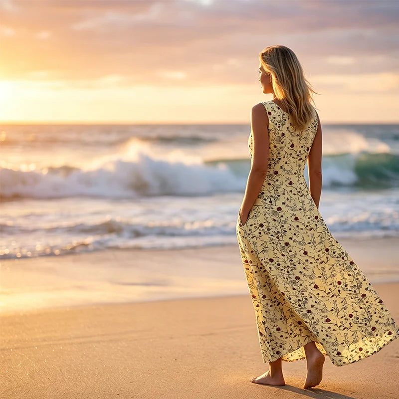 Women's Sleeveless Floral Maxi Dress
