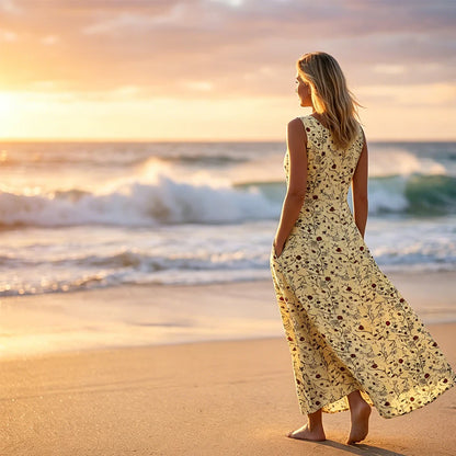Women's Sleeveless Floral Maxi Dress