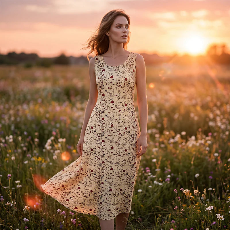 Women's Sleeveless Floral Maxi Dress