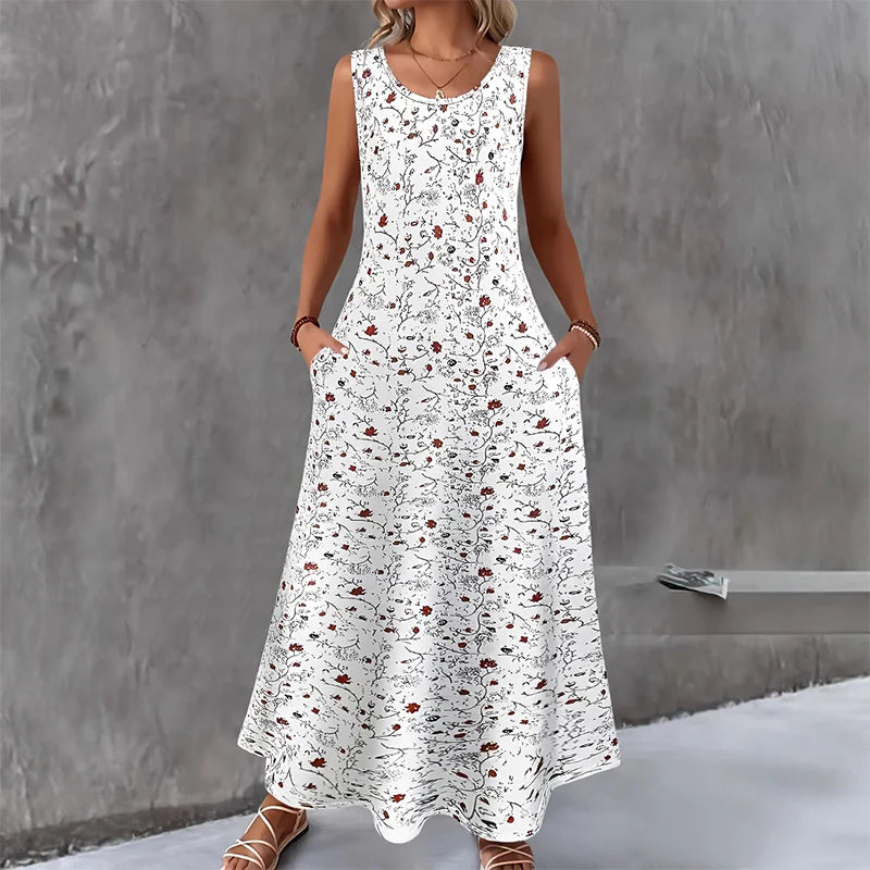 Women's Sleeveless Floral Maxi Dress