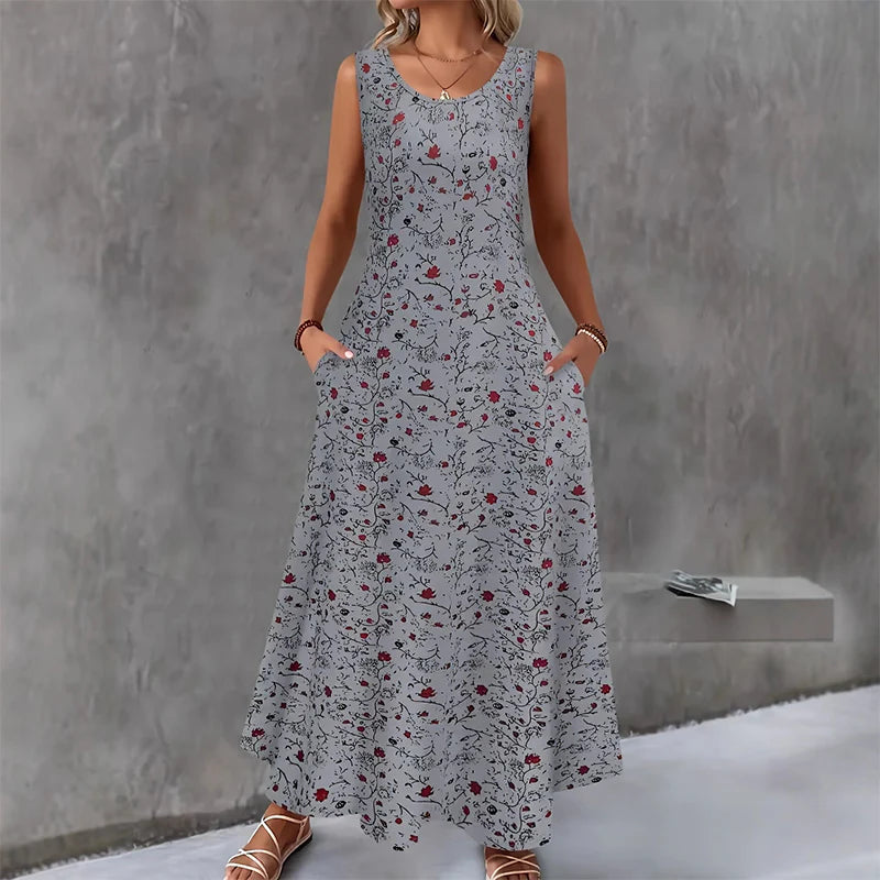 Women's Sleeveless Floral Maxi Dress