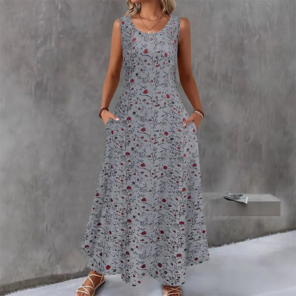 Women's Sleeveless Floral Maxi Dress