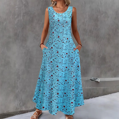 Women's Sleeveless Floral Maxi Dress