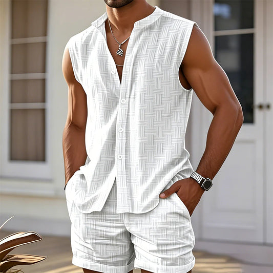 Men’s Sleeveless Shirt and Shorts Set