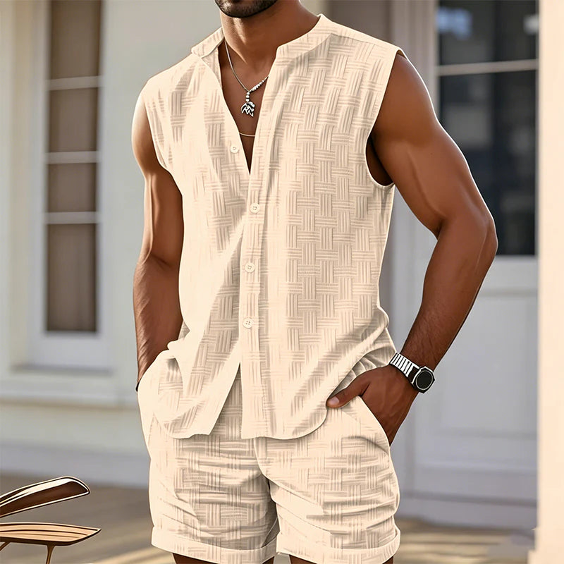 Men’s Sleeveless Shirt and Shorts Set