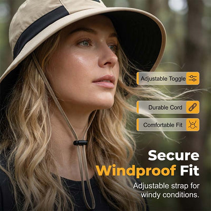 Wide-Brim Sun Hat with Neck Cover