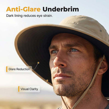 Wide-Brim Sun Hat with Neck Cover
