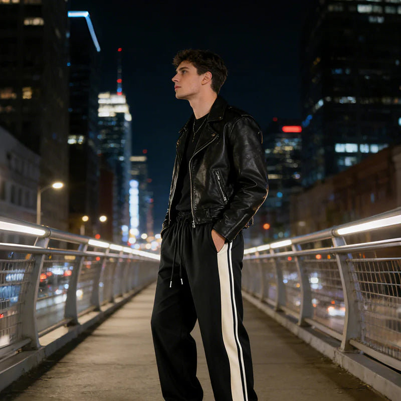 Men’s Striped Loose-Fit Track Trousers