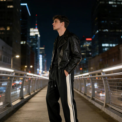 Men’s Striped Loose-Fit Track Trousers