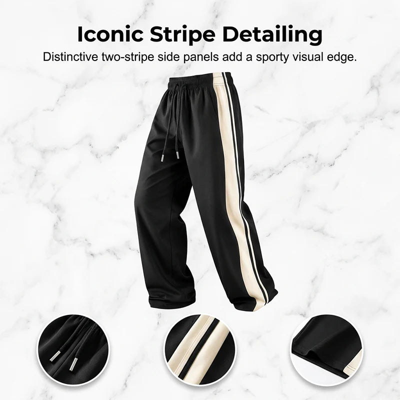 Men’s Striped Loose-Fit Track Trousers