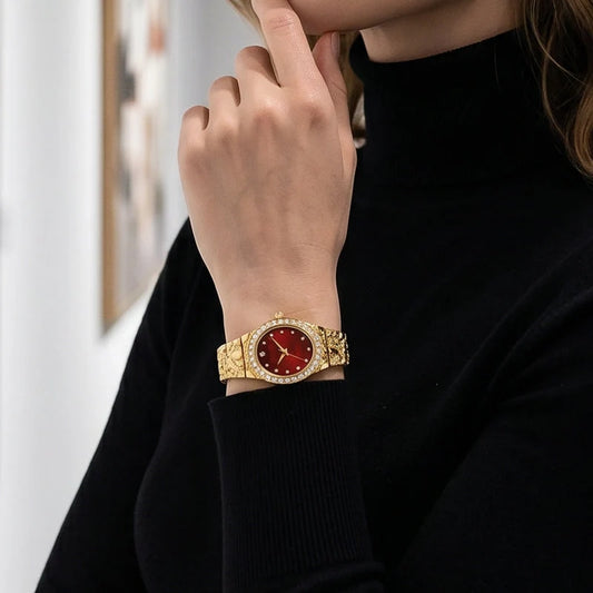 Women’s Crystal-Trim Oval Quartz Watch