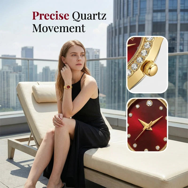 Women’s Crystal-Trim Oval Quartz Watch