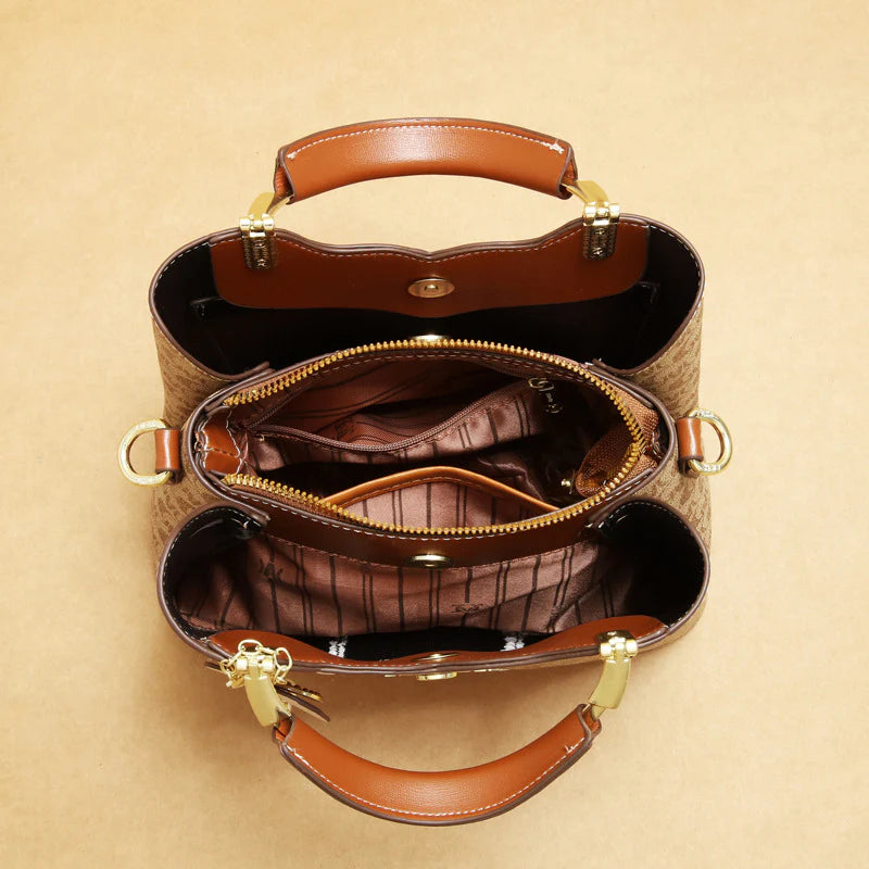 Women's Printed Three-Way Bucket Bag