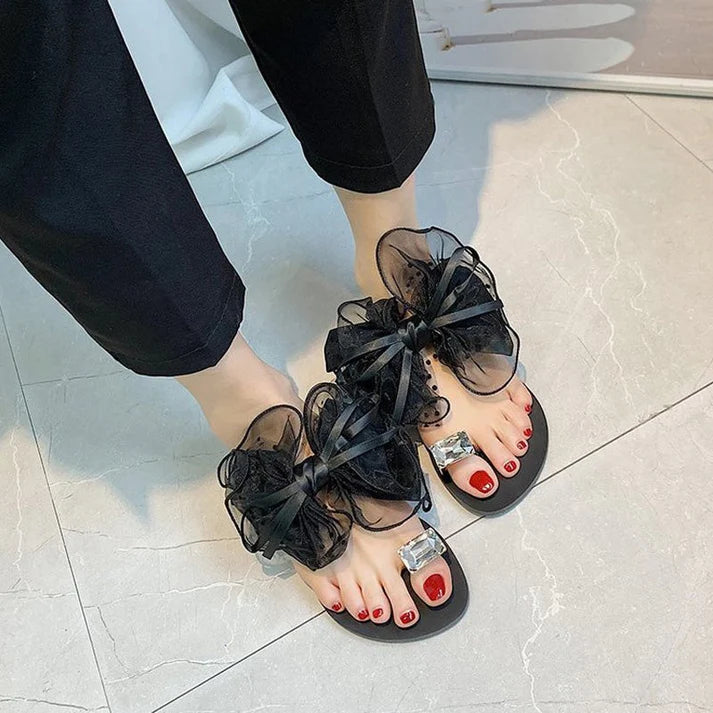 Women's Bow Toe-Loop Flat Sandals