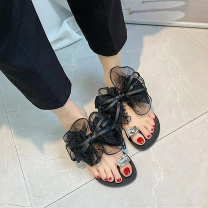 Women's Bow Toe-Loop Flat Sandals