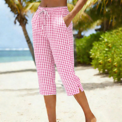 Women’s Gingham Capri Trousers