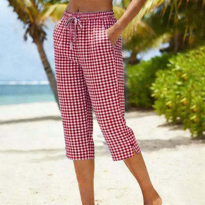 Women’s Gingham Capri Trousers