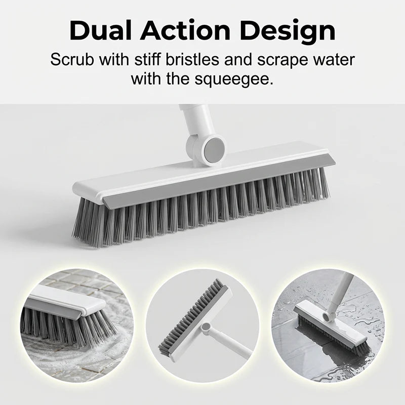 Long-Handle Grout Brush and Squeegee