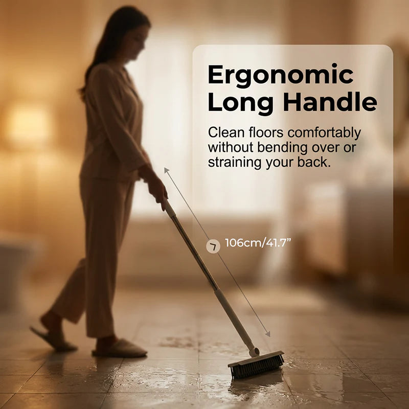 Long-Handle Grout Brush and Squeegee