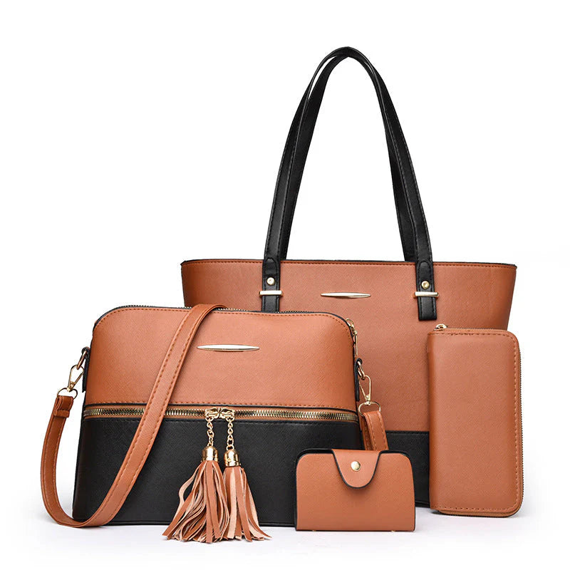 Four-Piece Colour-Block Bag Set