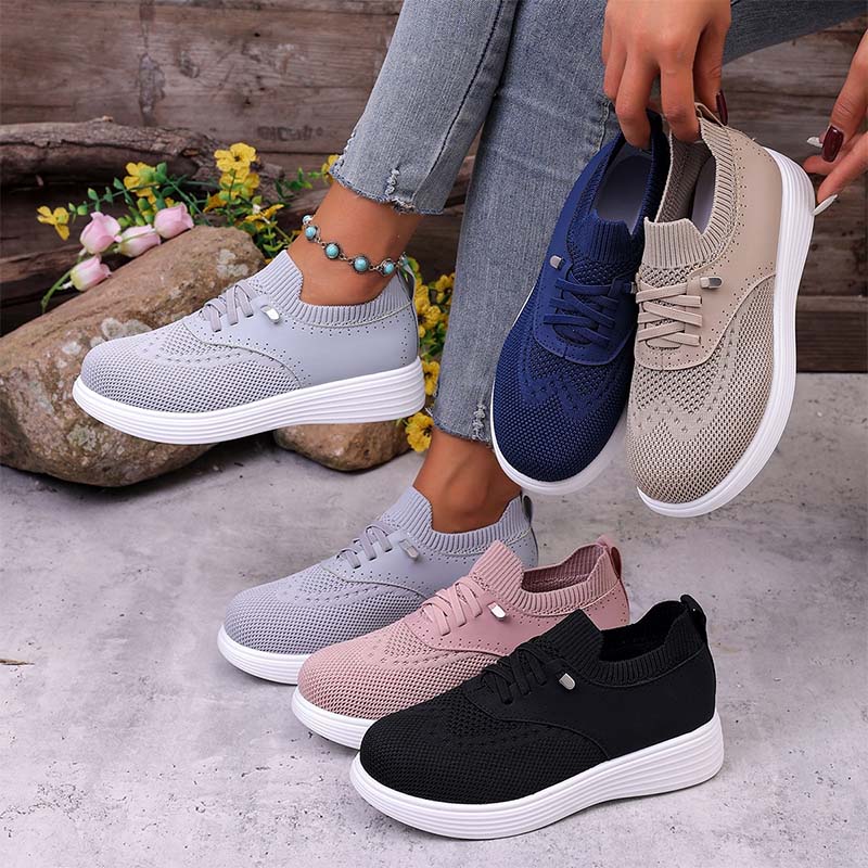 Women's Knitted Platform Trainers