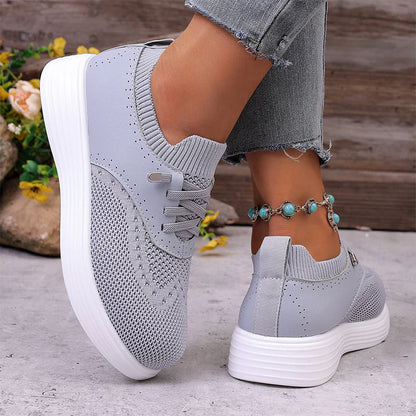 Women's Knitted Platform Trainers
