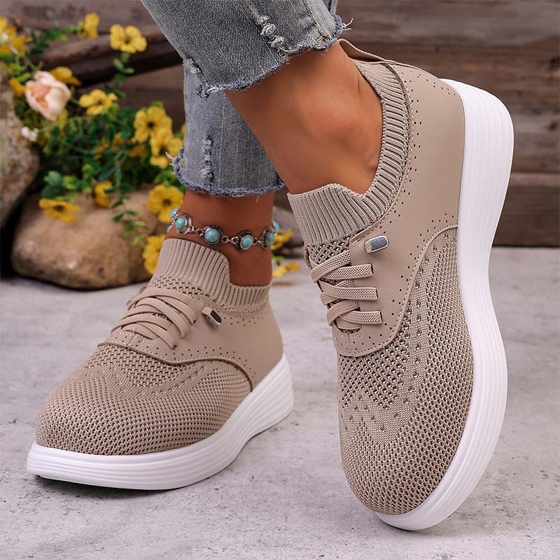 Women's Knitted Platform Trainers