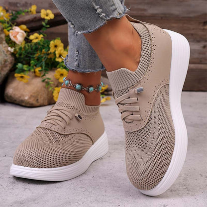 Women's Knitted Platform Trainers