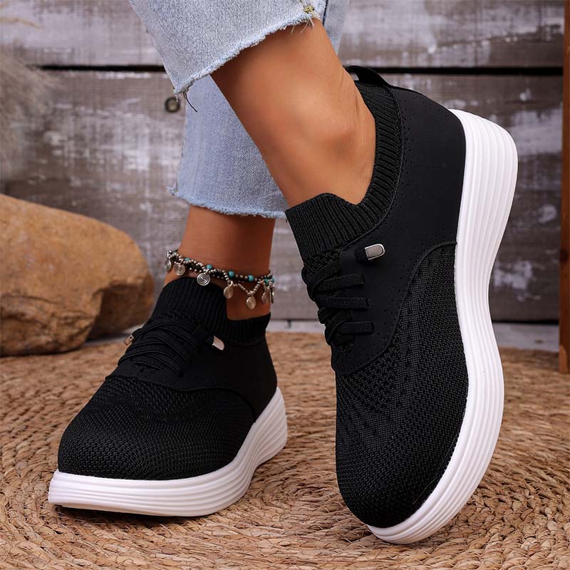 Women's Knitted Platform Trainers